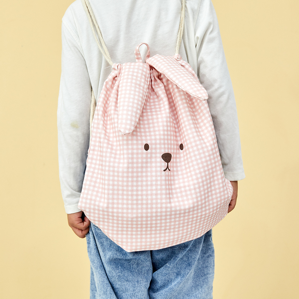 토끼토깽이 체크 휴대용 가방 핑크 32*34_CZ8123004- 모던하우스