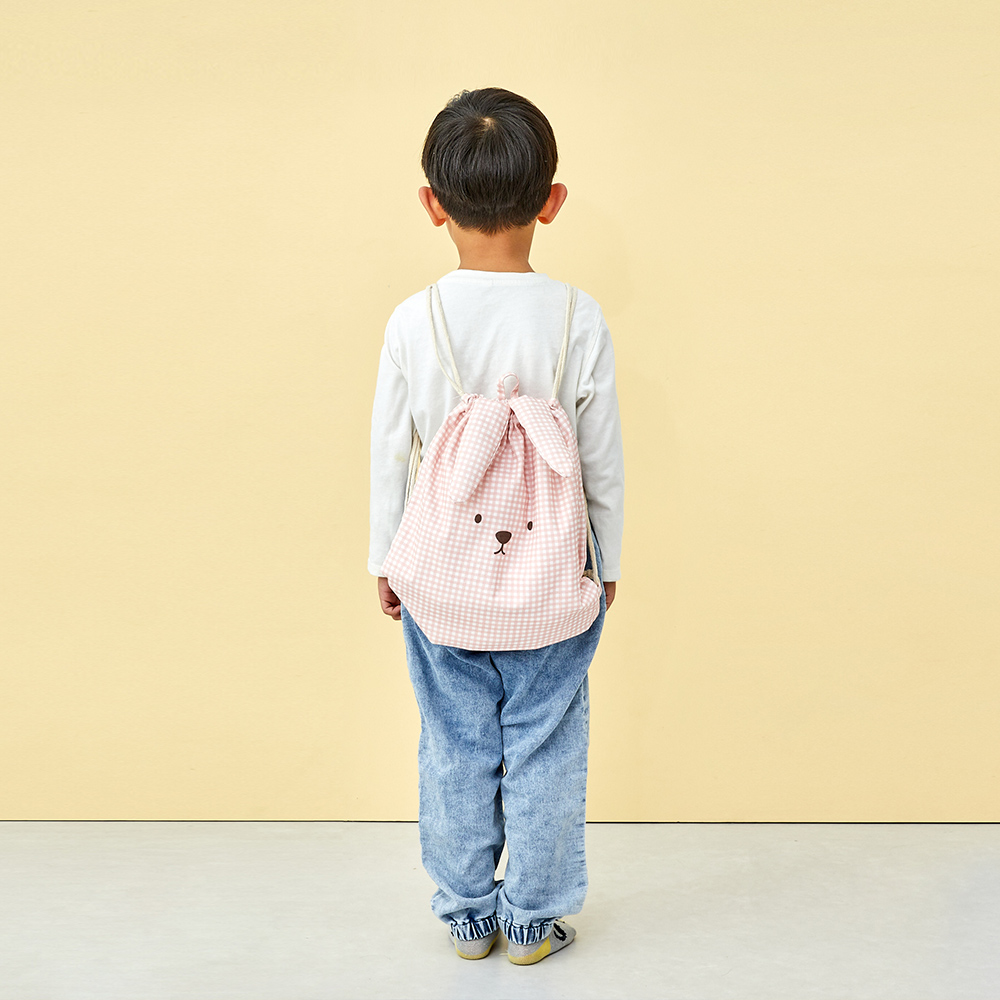 토끼토깽이 체크 휴대용 가방 핑크 32*34_CZ8123004- 모던하우스