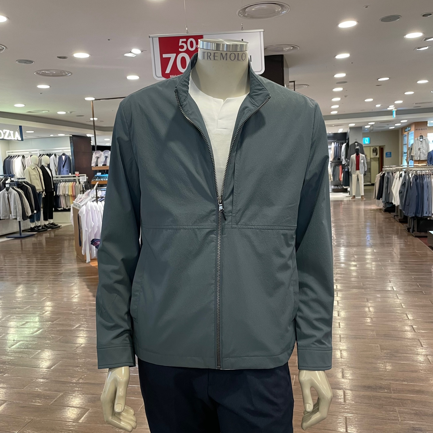 트레몰로 (주)세정 남성 *22년 여름 스텐에리 페일카키 베이직 기본 경량 점퍼- 이랜드몰