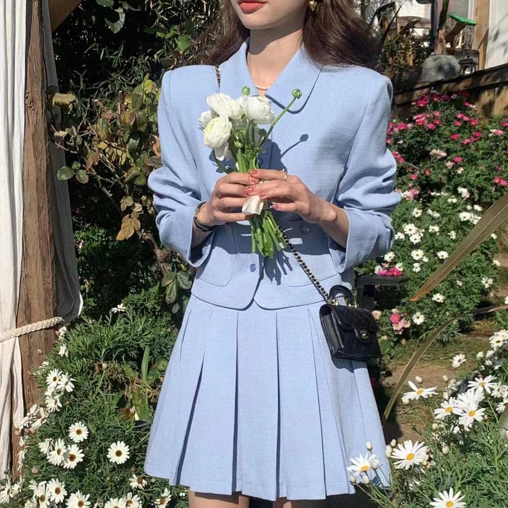 [기타 ]여성 잇미즈 봄봄 카라 자켓+미니스커트 세트