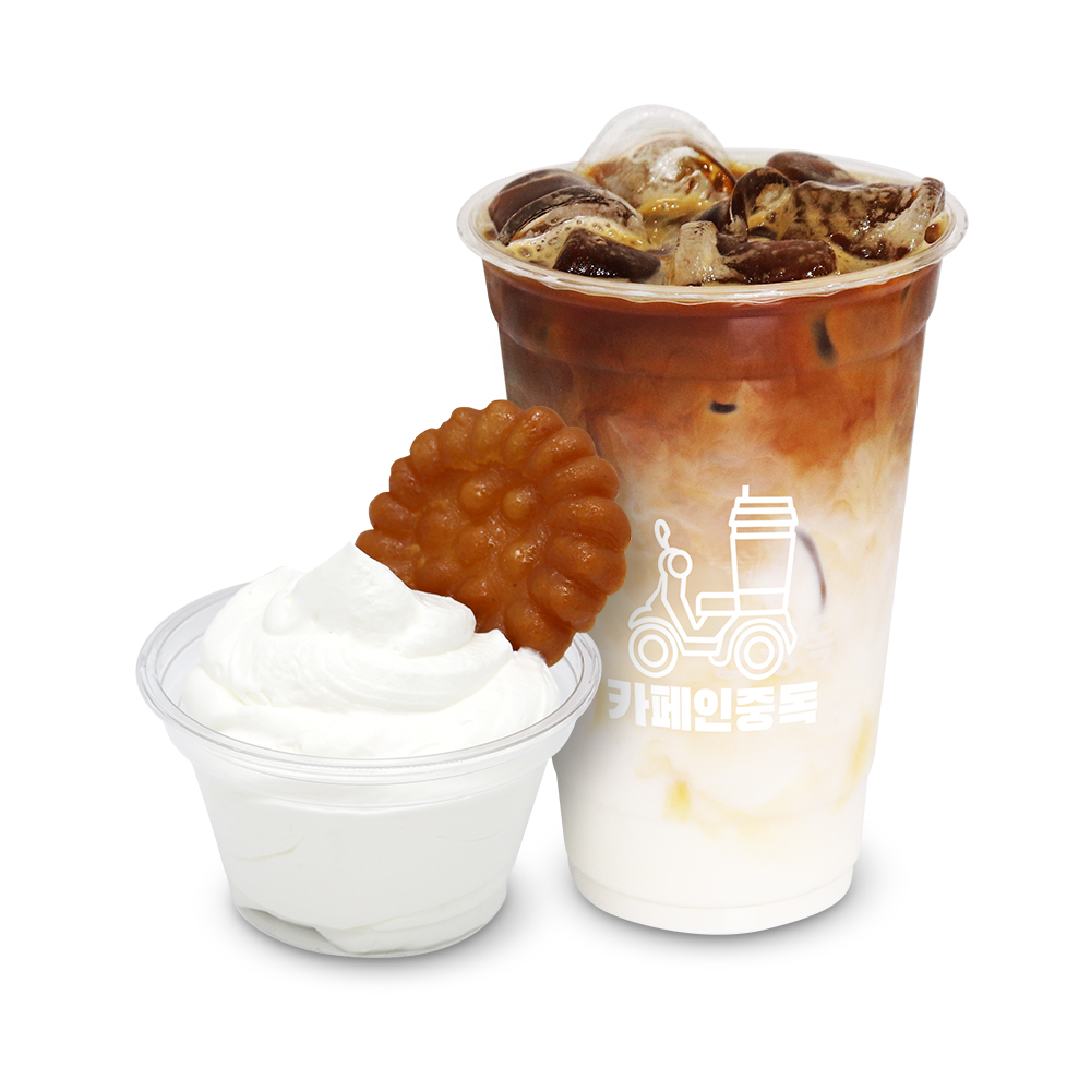 [카페인중독] 생크림 꿀약과 + 카페라떼- 이랜드몰