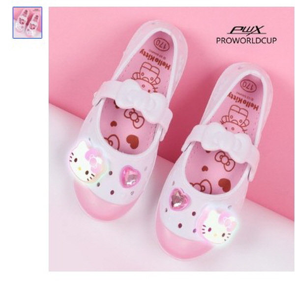 [프로월드컵]뉴코아울산아울렛 보니2 반짝반짝 예쁘고 편한 헬로키티 라이팅 키즈 아동 실내화(WT) 뉴코아 울산점