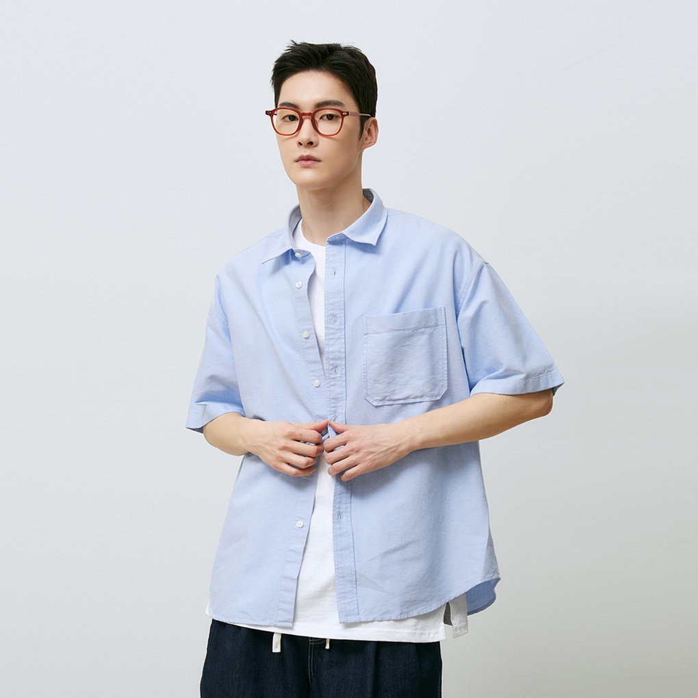 [공용] 루즈핏 옥스포드 반팔셔츠 (SPYWD25C01 RE)- 이랜드몰
