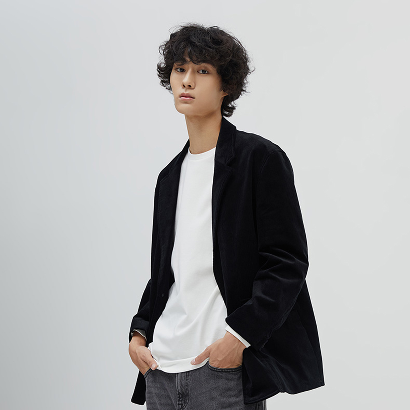 남성용] (QR) 코듀로이 오버사이즈 블레이저_SPJKD12M94- 스파오