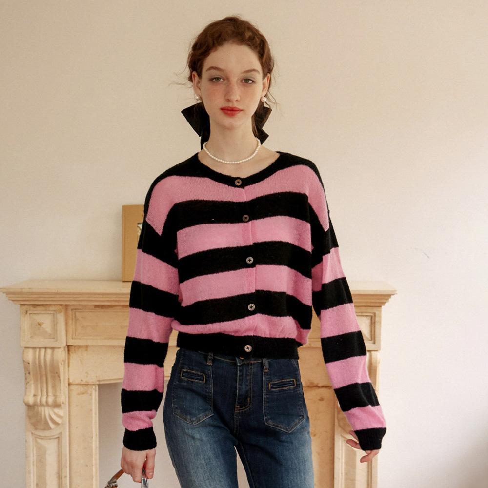 Cest_Contrast color stripe cardigan- 이랜드몰