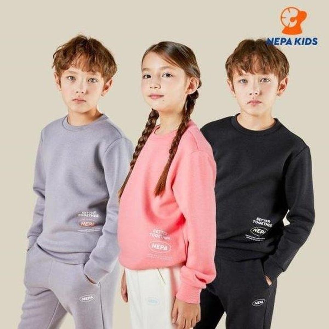 [네파키즈] 마카롱 CP 기모 트레이닝세트 KIF5955_NC순천점- 이랜드몰