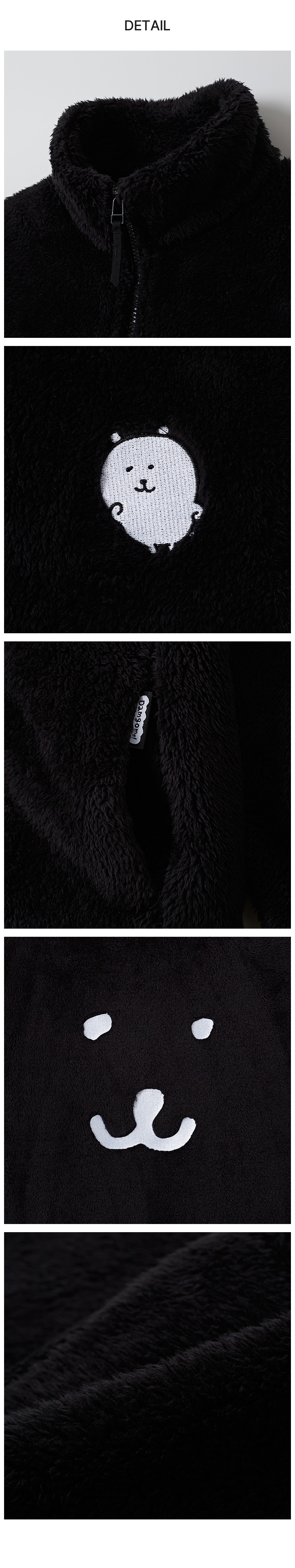 (담곰이) 따듯하담곰 퍼플리스 집업(BLACK)_SPFZE11U20 상세 이미지 3