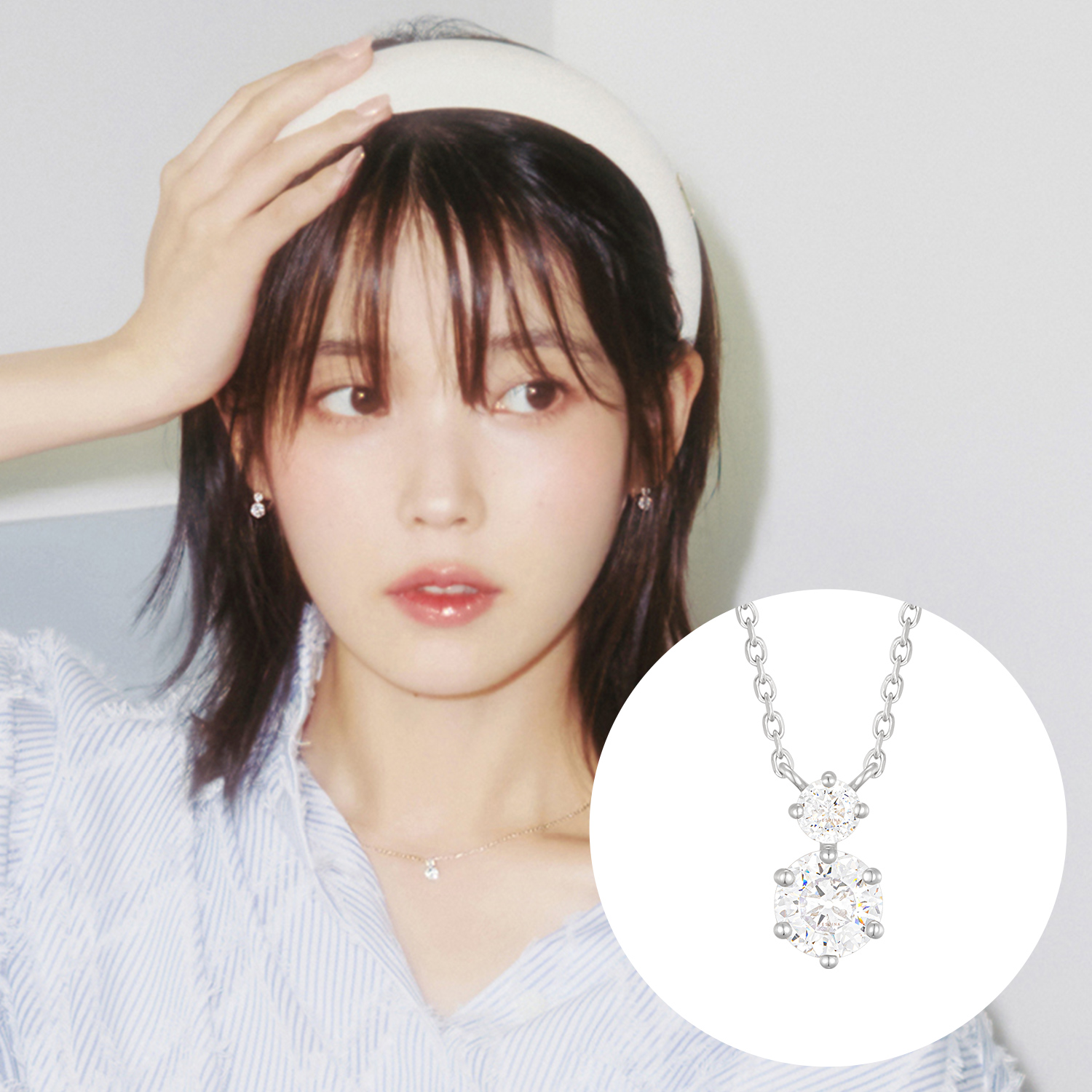 [제이에스티나] WHITEMOND 목걸이 (JJLJNQ3BS300SW420)- 이랜드몰
