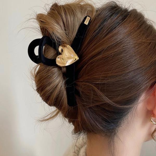 [기타 ]여성 데일리 러브잇 블랙 헤어 집게핀
