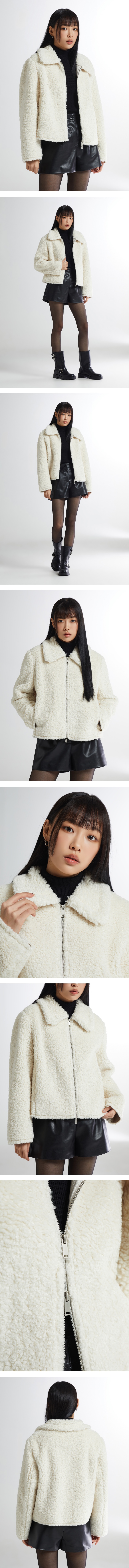 ★SPAO★Cara Fur Short Jacket★SPJLD4VW23 여성용] 카라 퍼 숏 자켓_SPJLD4VW23- 스파오