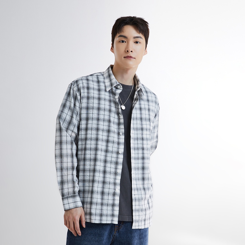 [남성용] 체크 긴팔 셔츠_SPYCE24M08- 스파오