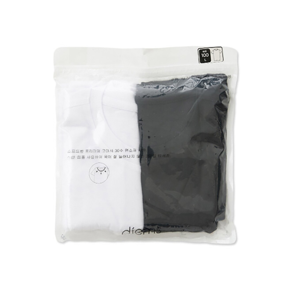 [에스티코]NC청주점 디엠스 베이직 반팔 티셔츠 2PACK 묶음 화이트+블랙 02VZDTSSSB NC청주점