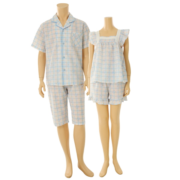 [비너스]NC부천점 솔브 면 귀여운 강아지 체크 커플잠옷 [NC부천] SPA2402