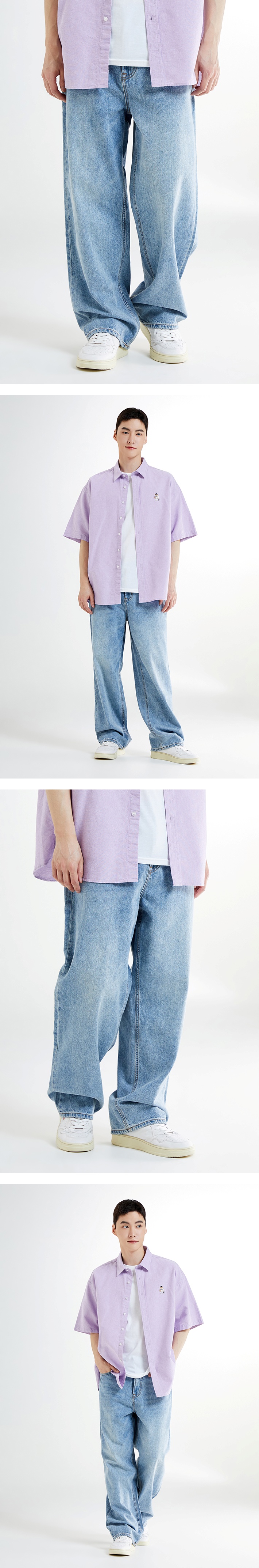 남성용] [데일리지] 와이드 진(LIGHT INDIGO)_SPTJE23C51- 스파오