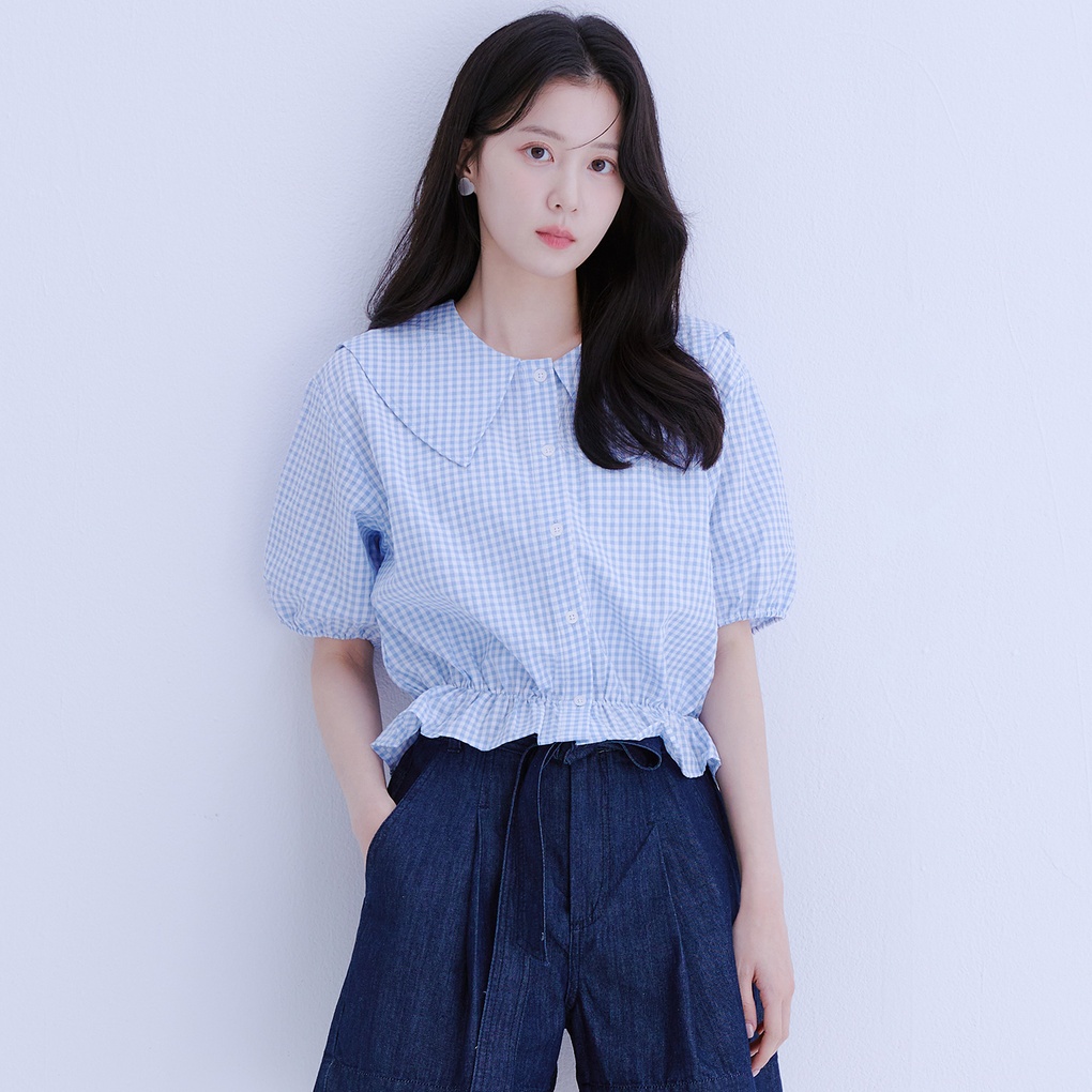 [헬로시모네] 베이비 미르띠유 블라우스 핑크 체크 AW25-MYRBBLPCH