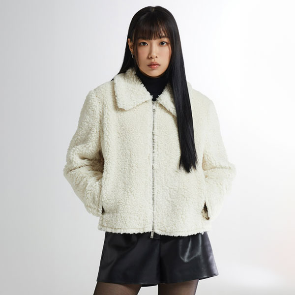 ★SPAO★Cara Fur Short Jacket★SPJLD4VW23 여성용] 카라 퍼 숏 자켓_SPJLD4VW23- 스파오