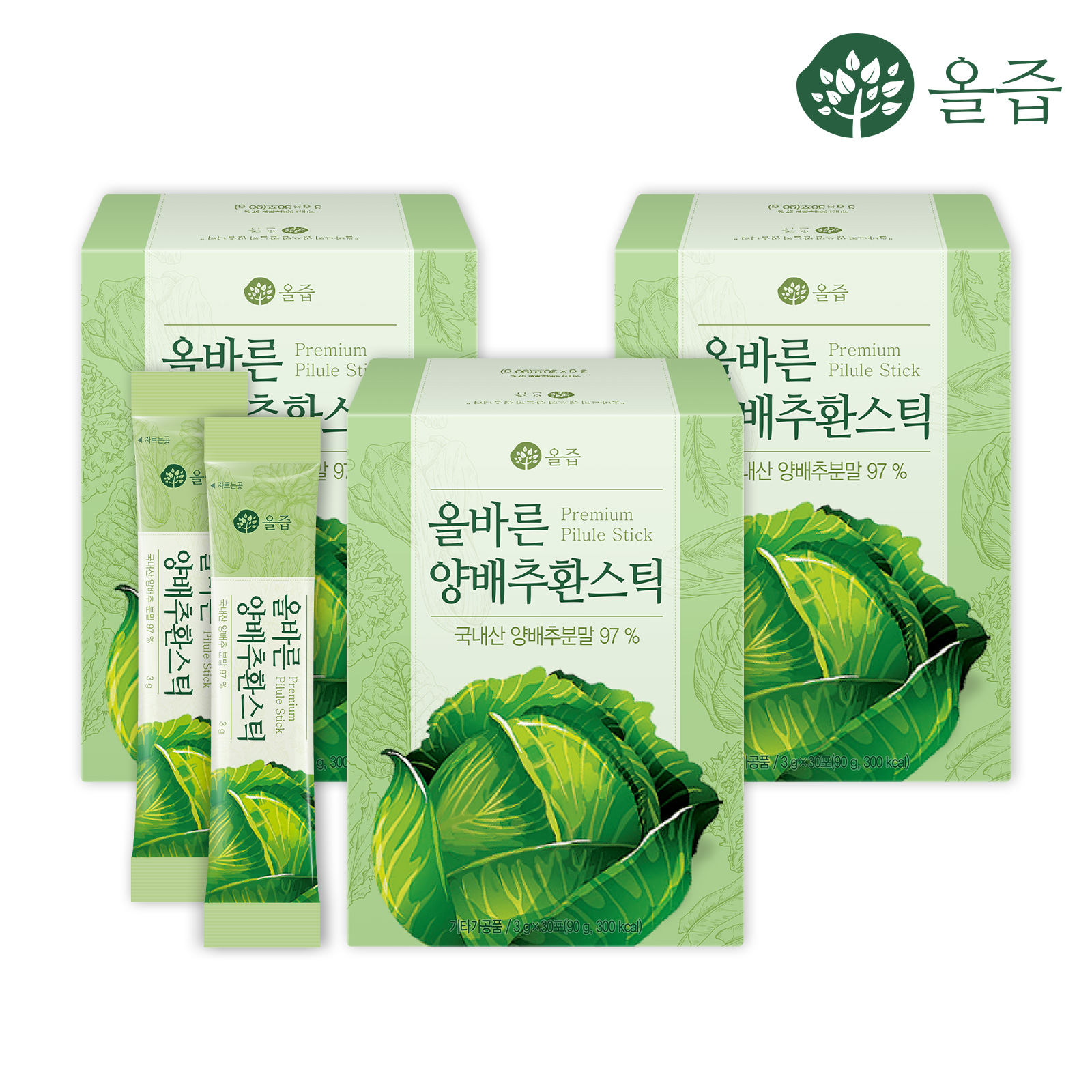 올즙 올바른 양배추환스틱 30포 x 3세트