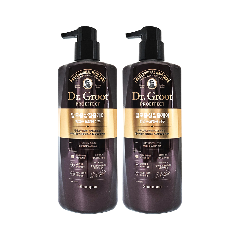 [홈쇼핑 최신상] 닥터그루트 탈모 집중 케어 샴푸 500ml 2개 힘없는 모발용- 이랜드몰