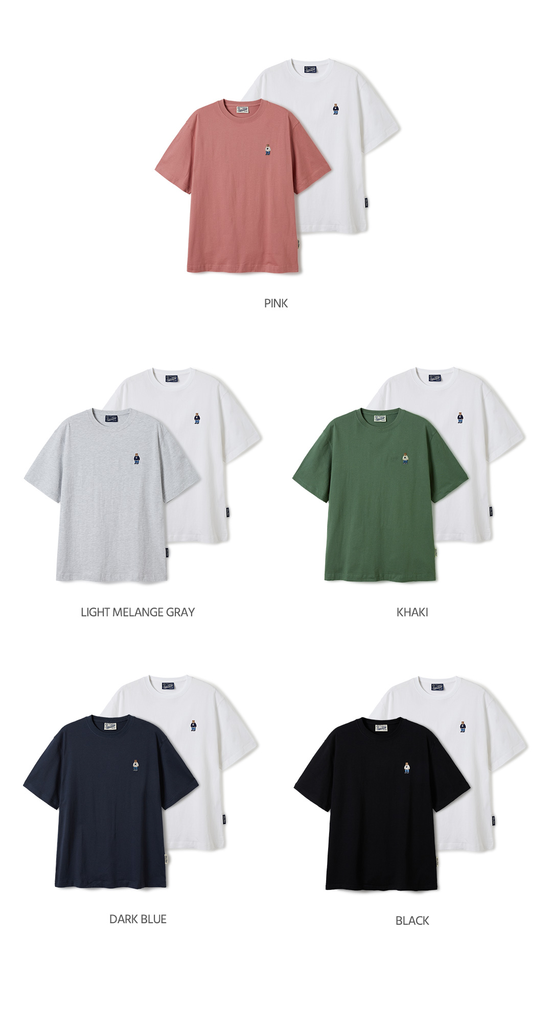 【韓国WHO.A.U フーアーユー】(2PACK)Steve Solid T-shirt[B] 2PACK)Steve Solid T-shirt[B] - 후아유닷컴