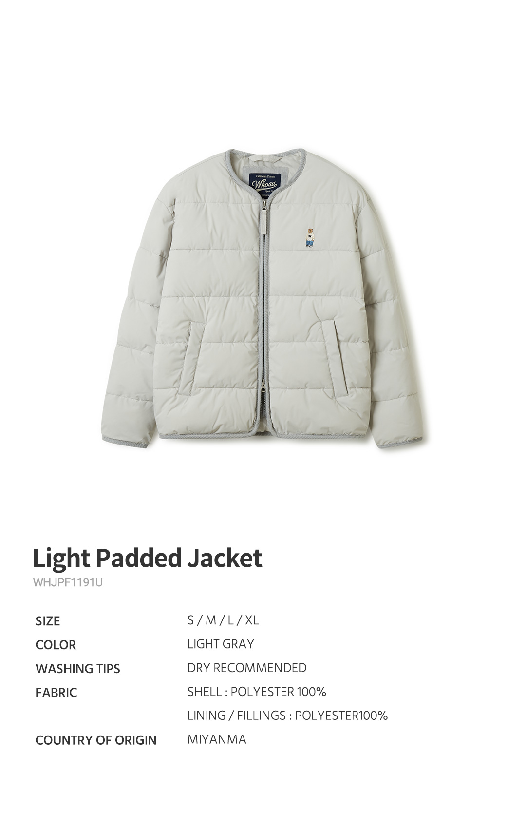 ダウンジャケット・コート \"WHO.A.U\" Light Padded Jacket  WHJPF1191U WHO.A.U(フーアーユー) ダウンジャケット・コート(レディース
