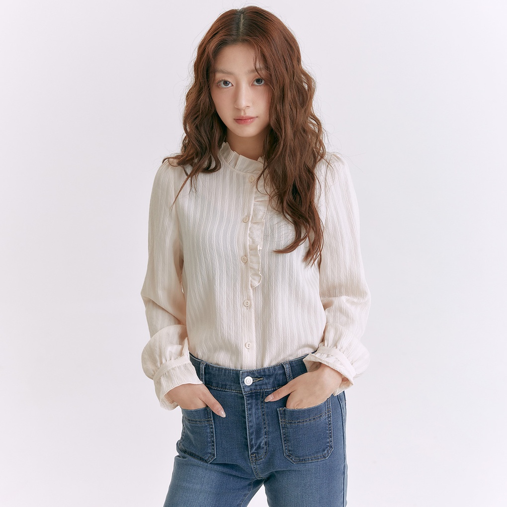 하이넥 프릴 블라우스 RMBLE4TR12- 이랜드몰
