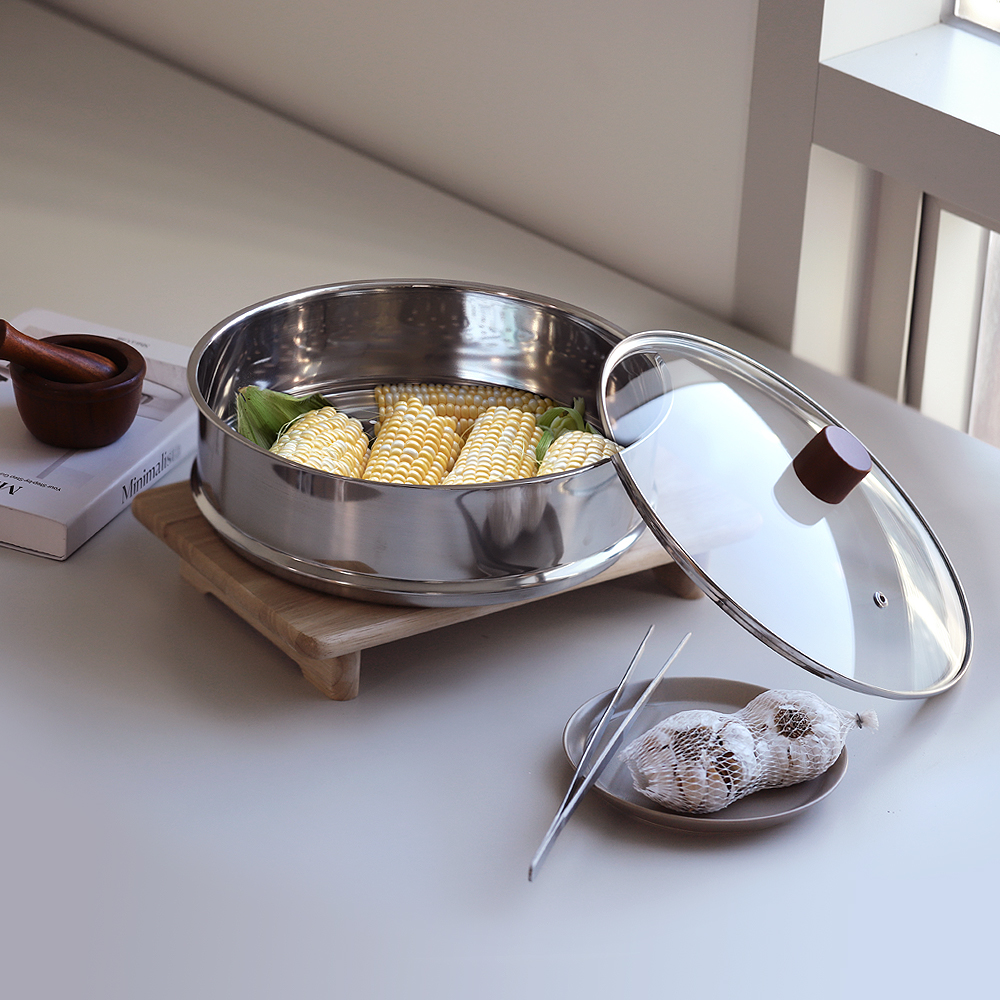 [OSLO] 오슬로 느와르 올스텐 스테인리스 찜기 스티머 28cm (+유리뚜껑 포함)- 이랜드몰