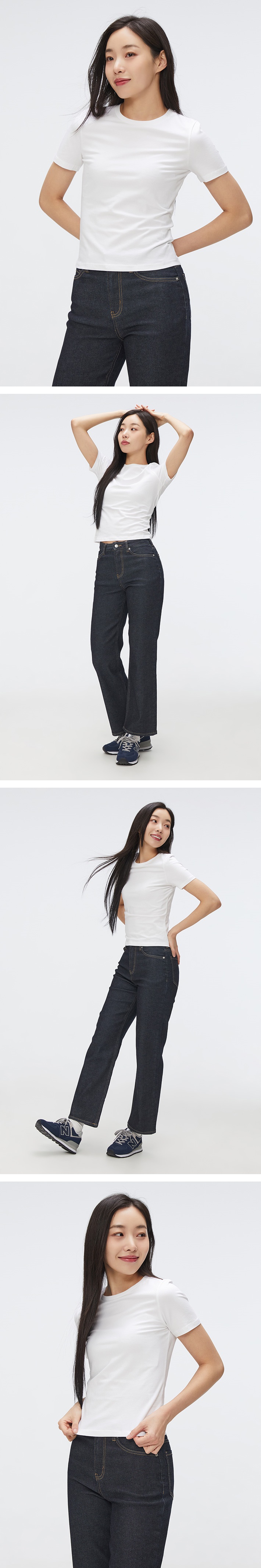 [앨리스펑크 PICK] [코튼스판] 세미 크롭 슬림 반팔티_SPRWF25G01 상세 이미지 2