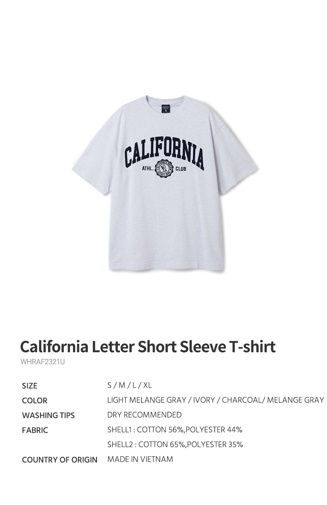 【韓国 WHO.A.U】California Letter Short Sleeve T-shirt California Letter Short Sleeve T-shirt - 후아유닷컴