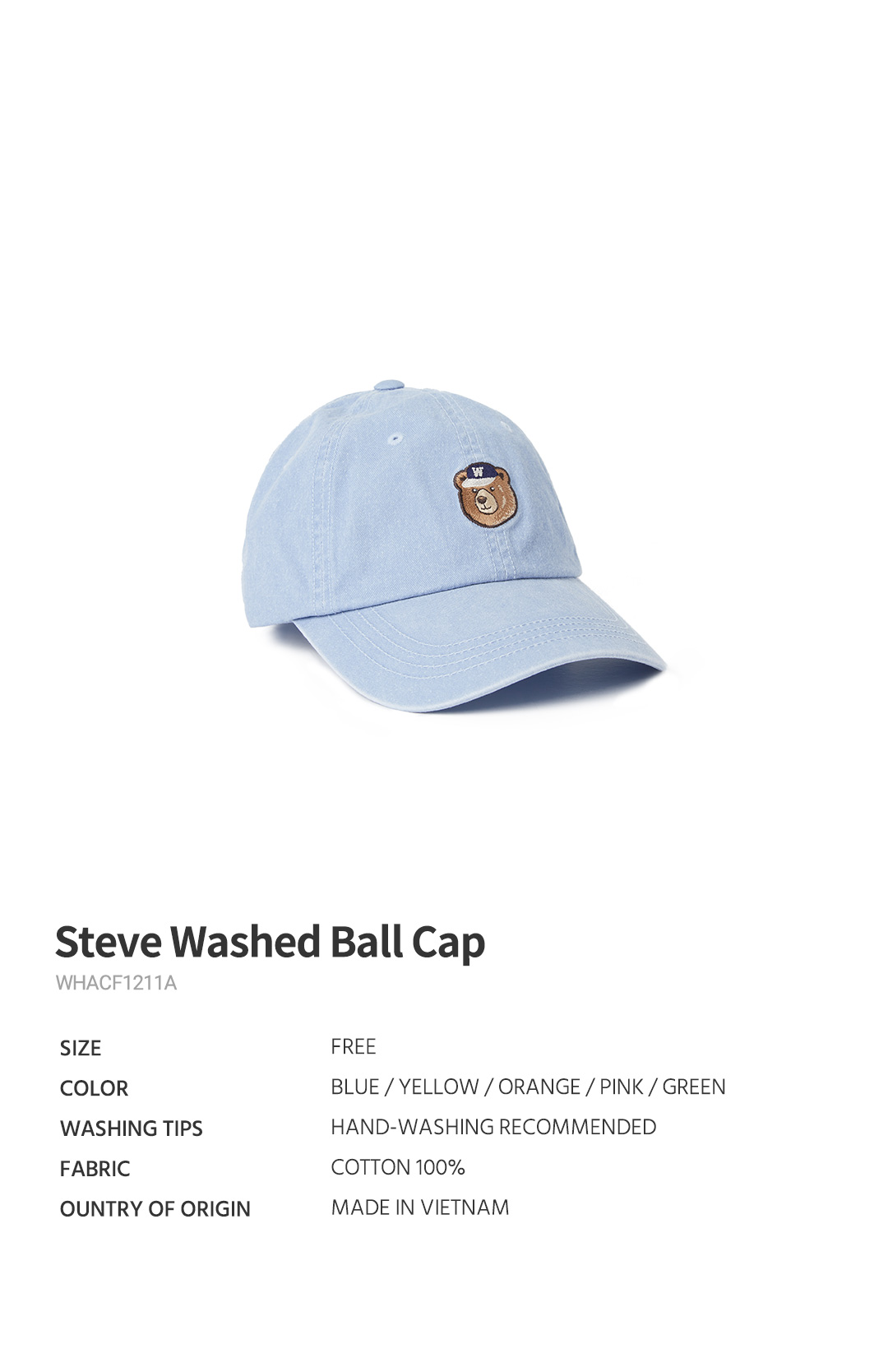 Steve Washed Ball Cap - 후아유닷컴
