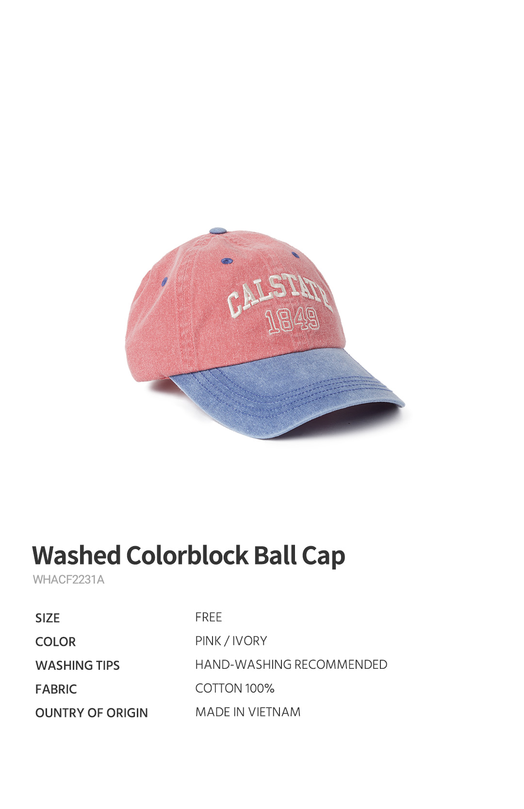 【WHO.A.U】Steve Washed Ball Cap Steve Nylon Ball Cap - 후아유닷컴