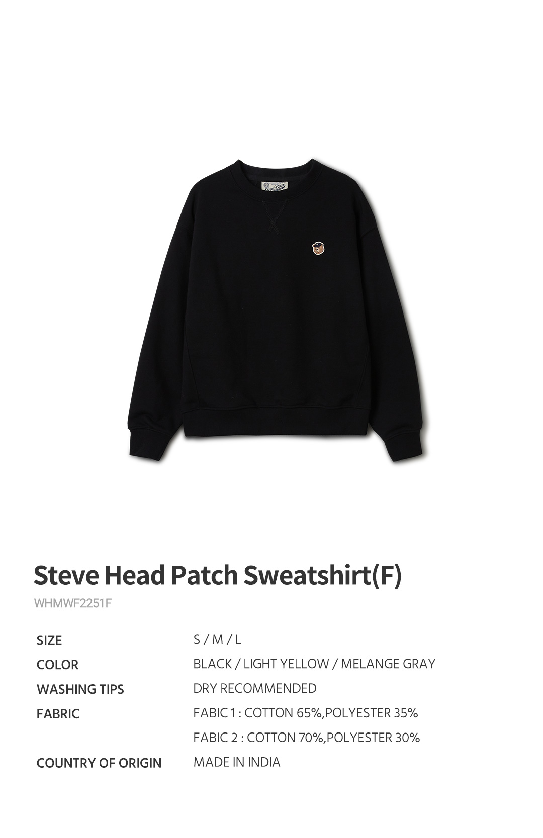 【WHO.A.U】Steve line Sweatshirt Steve Sweatshirt - 후아유닷컴