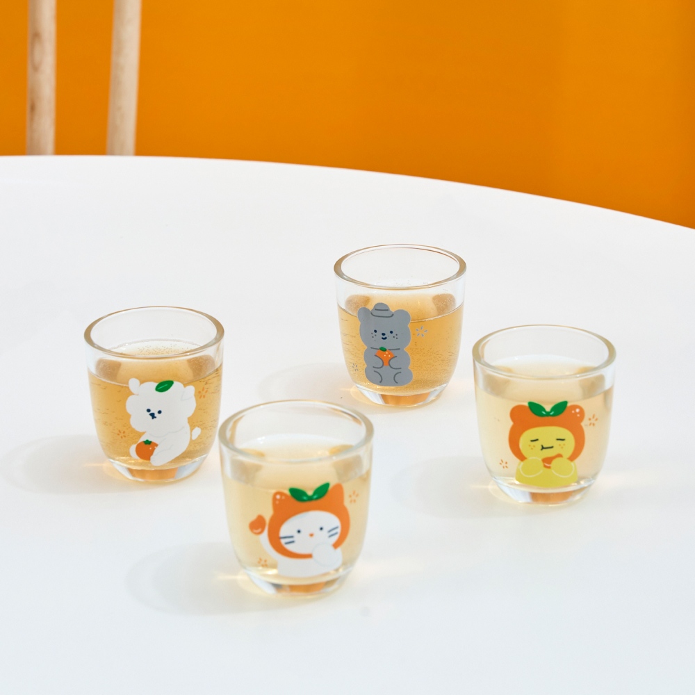 [버터(BUTTER)]제주도 밀크캣 시럽베어 버터군 멍솜이 유리 소주잔 4P SET KT2125001