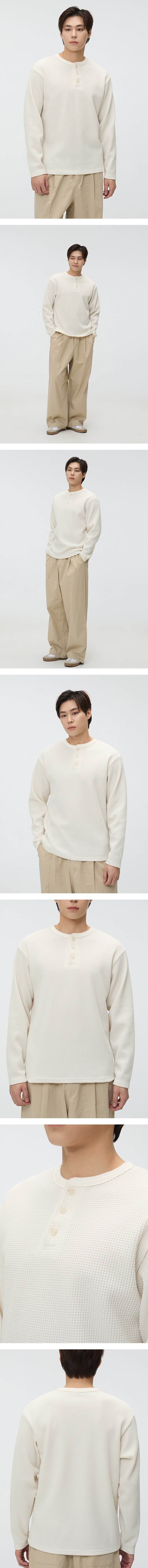 QR) 와플 헨리넥 긴팔티_SPLWF23C91- 스파오