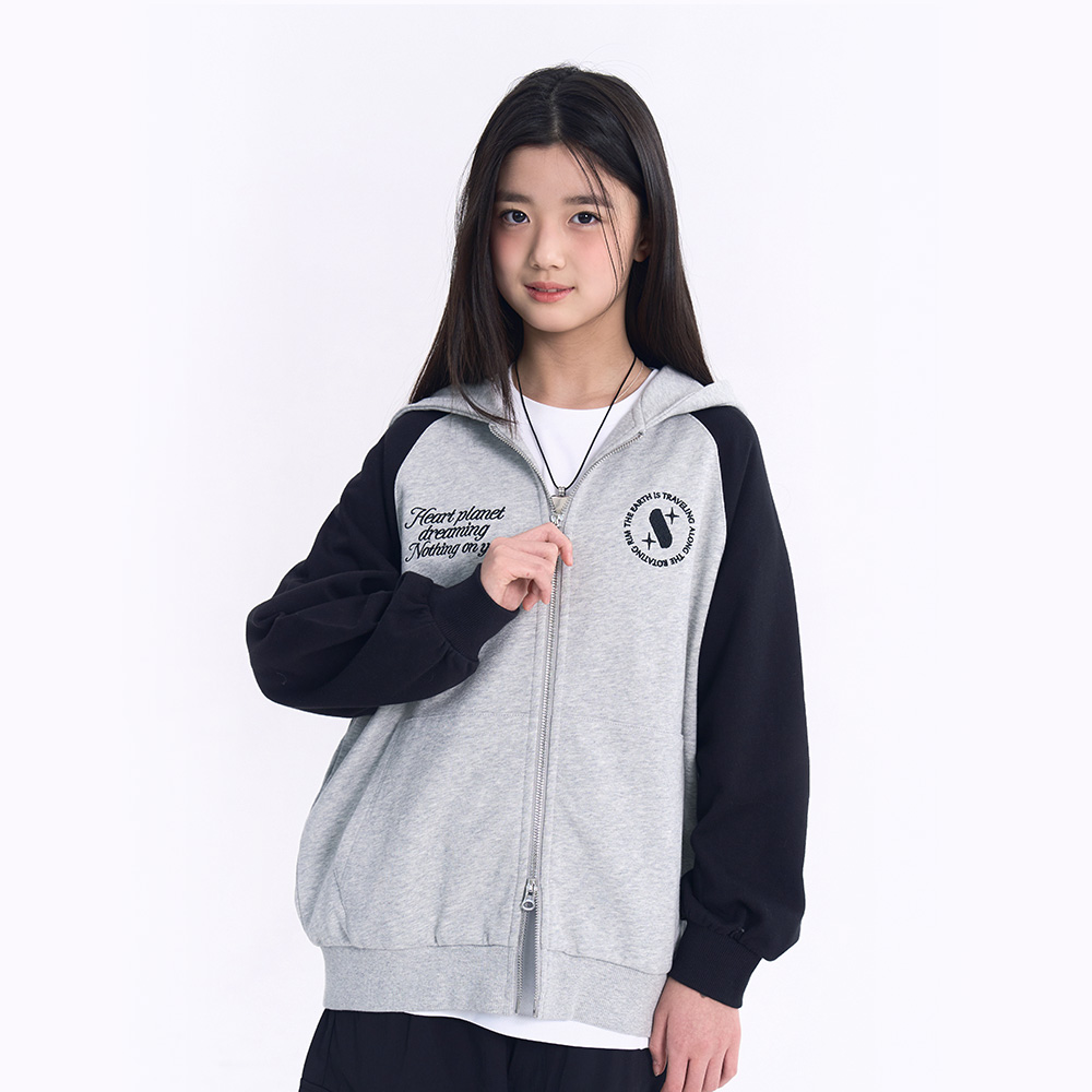 [더데이걸]박시핏 레글런 후드 집업 TGJM24D01