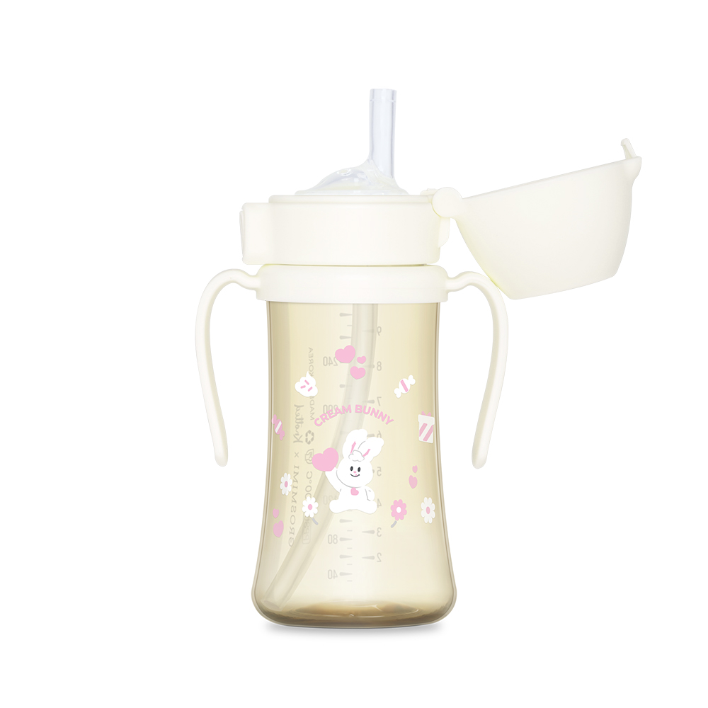 [그로미미X노티드] PPSU 크림버니 300ml 빨대컵 (밀크)