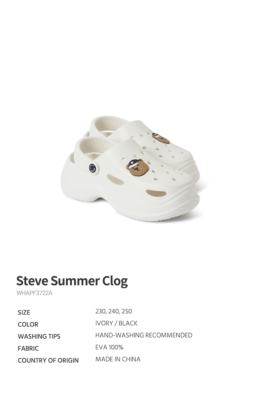 【韓国WHO.A.U フーアーユー】Steve Summer Clog Steve Summer Clog - 후아유닷컴