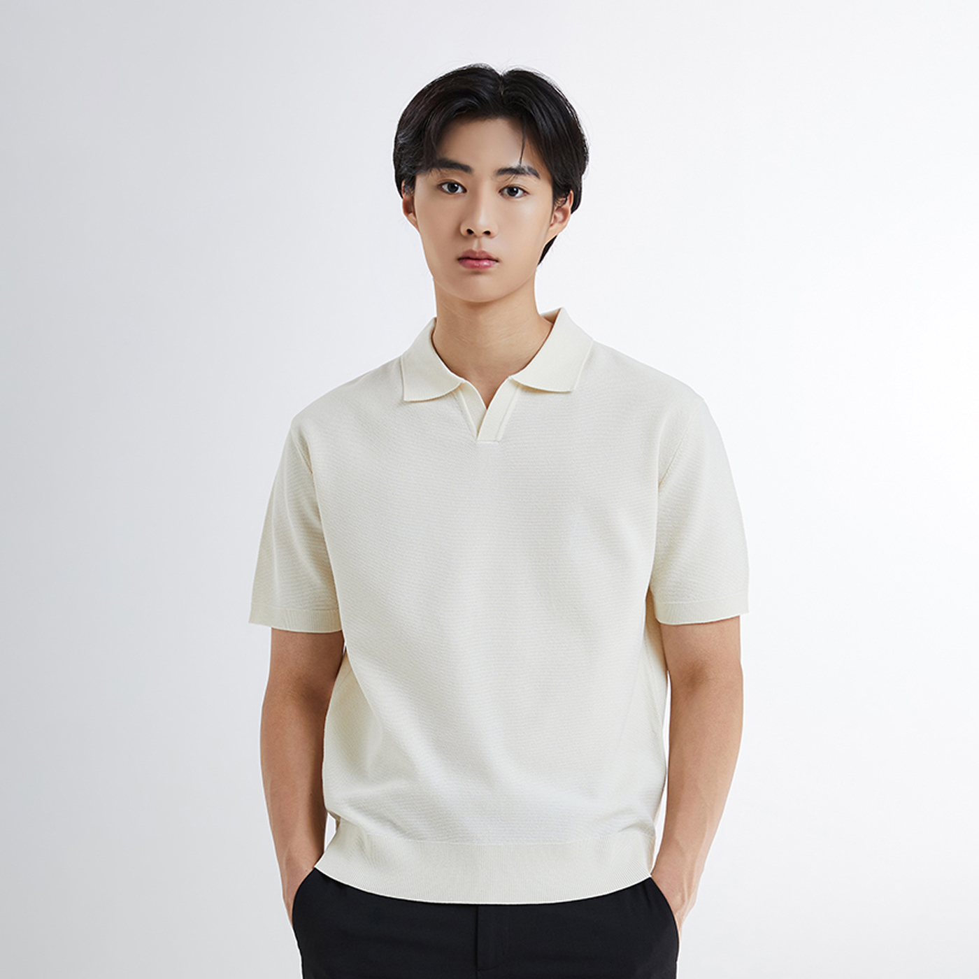 [남성용] 오픈카라 반팔니트_SPKWE25M05- 이랜드몰