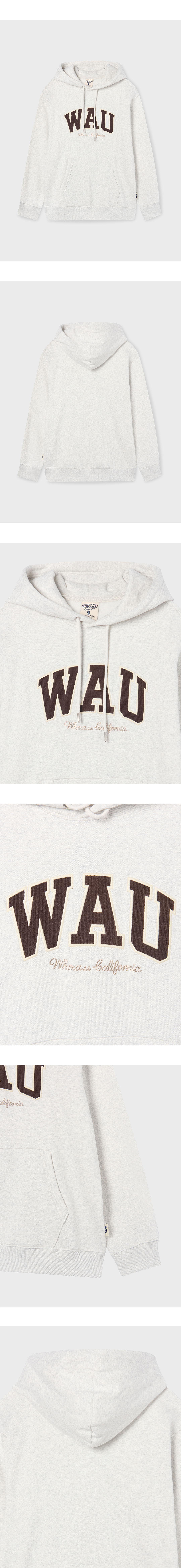 후아유(WHO.A.U) Corduroy Big Patch Hoodie(Brushed