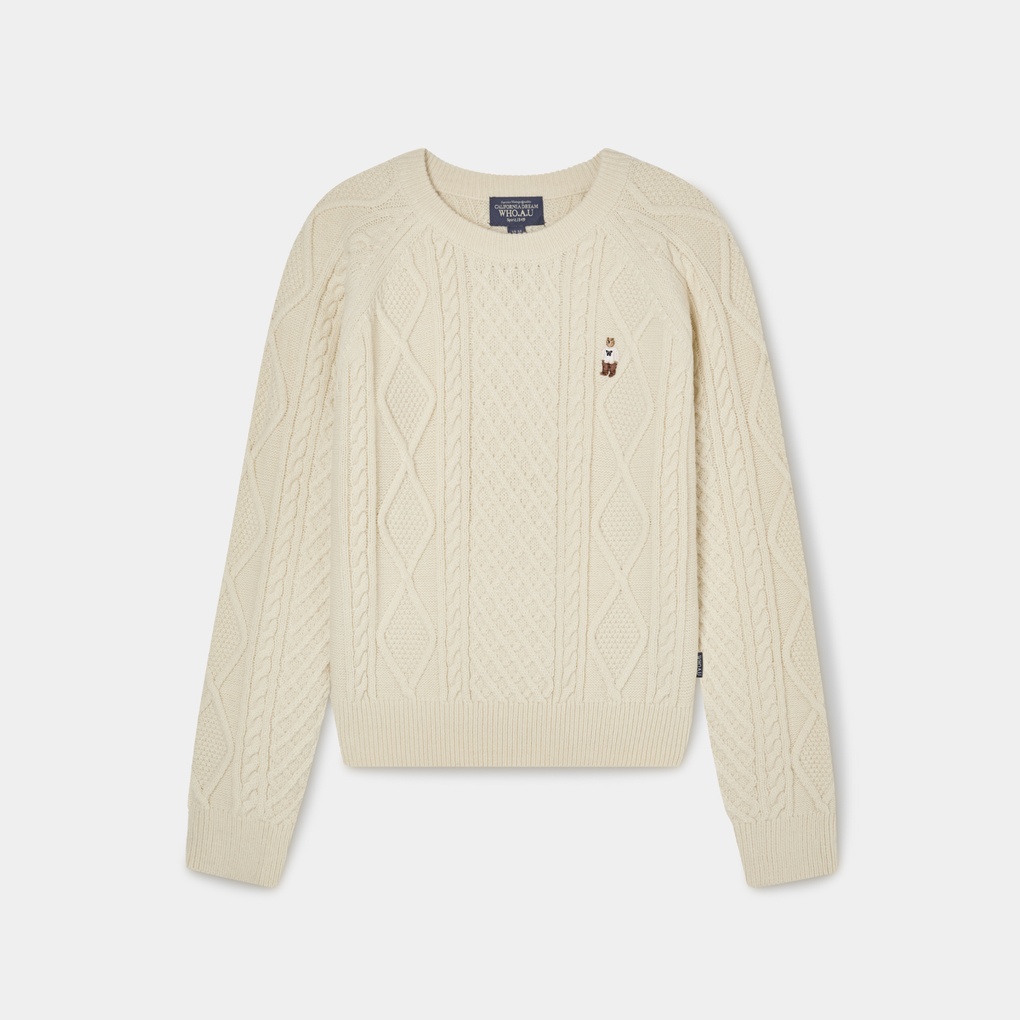NC야탑점 후아유 여성 스티브 아란 케이블 스웨터 / WHKAF4T12F