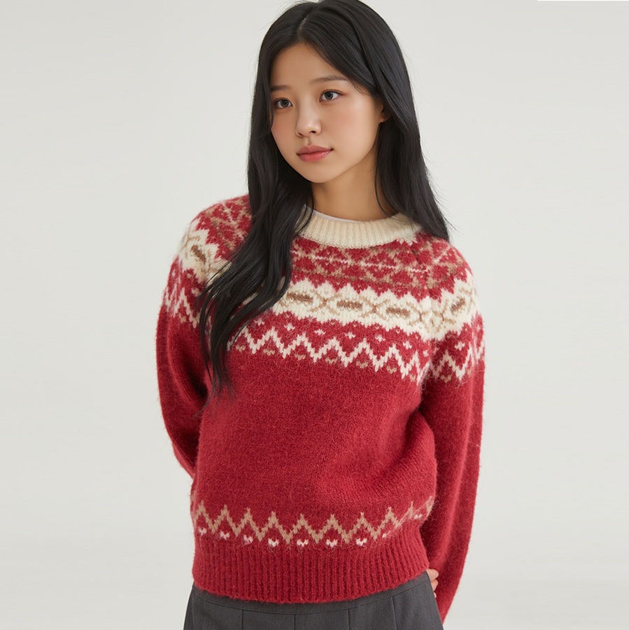 [㈜이랜드월드][스파오]페어아일 스웨터 SPKWF4VGY1