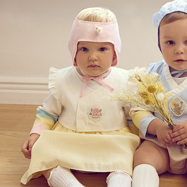 NC덕천점 아가방 덕천점(사계절)RP우븐+40수양면+우븐-여아한복바디수트(조끼) 01S027951