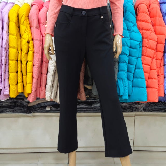 주)형지 뉴코아울산아울렛 크로커다일레이디 뒤밴딩 부츠컷 간절기 팬츠 CLESPT101