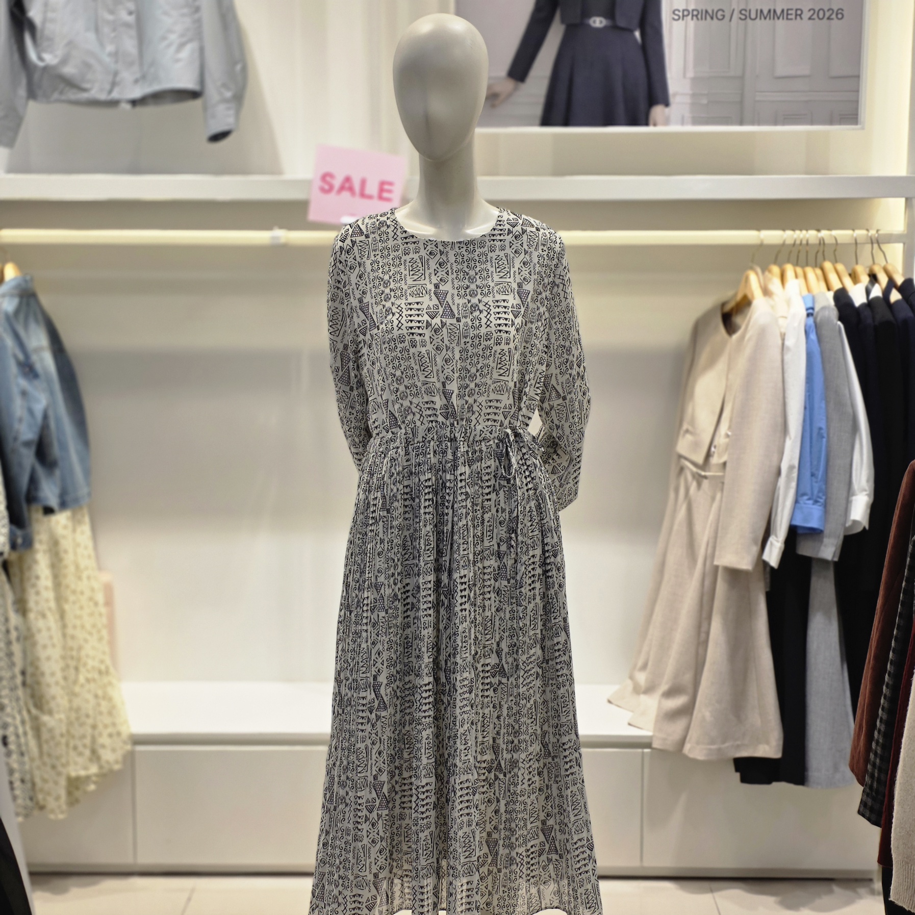 스위트숲 SOUP 유성점 SOUP OC4OPT1 옆선 포인트 프린트 원피스