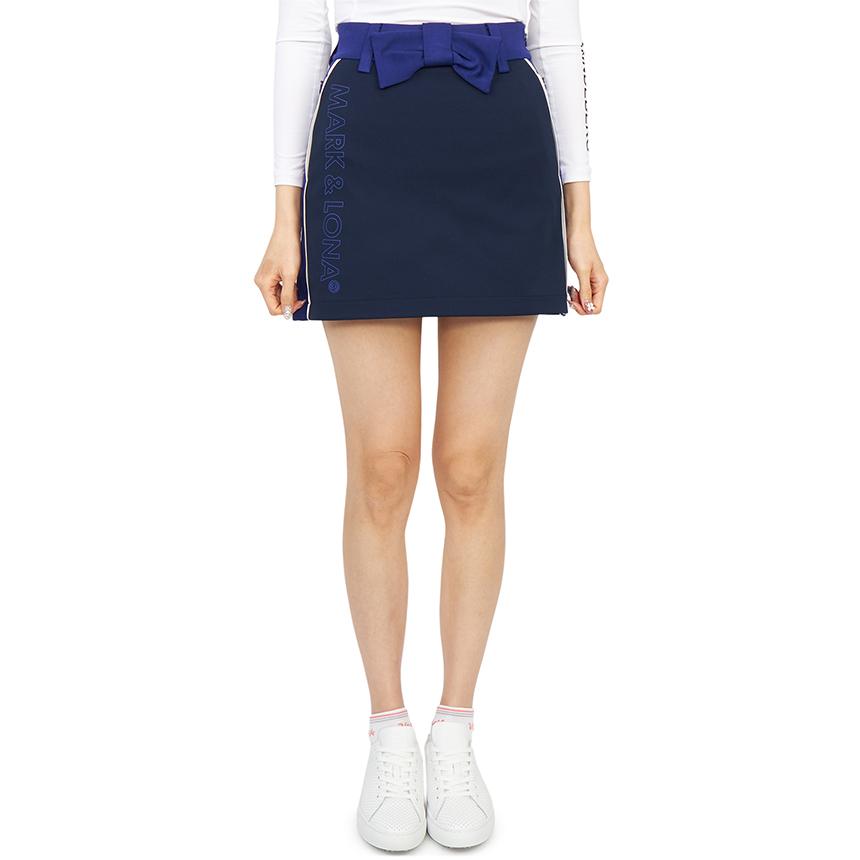 ★마지막 재고★[마크앤로나] 도자 리본 MLW 2C AE01 NAVY 여자 골프 미니 스커트- 이랜드몰