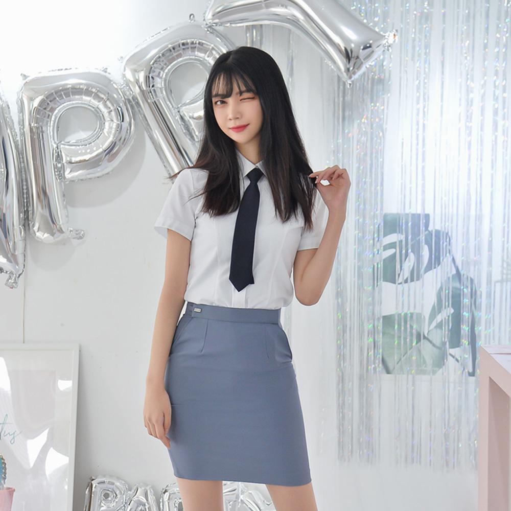 교복몰 (허리조절)하복 청색 교복치마 교복 학생복- 이랜드몰