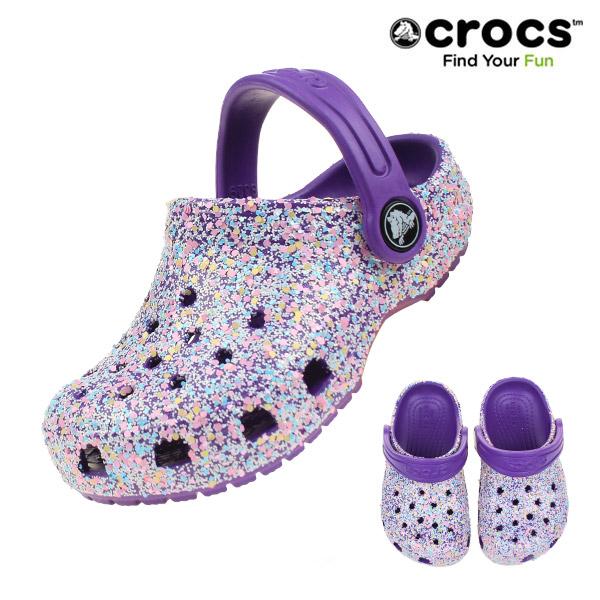 크록스 CROCS 클래식 글리터 클로그 토들러 206992-573 퍼플- 이랜드몰