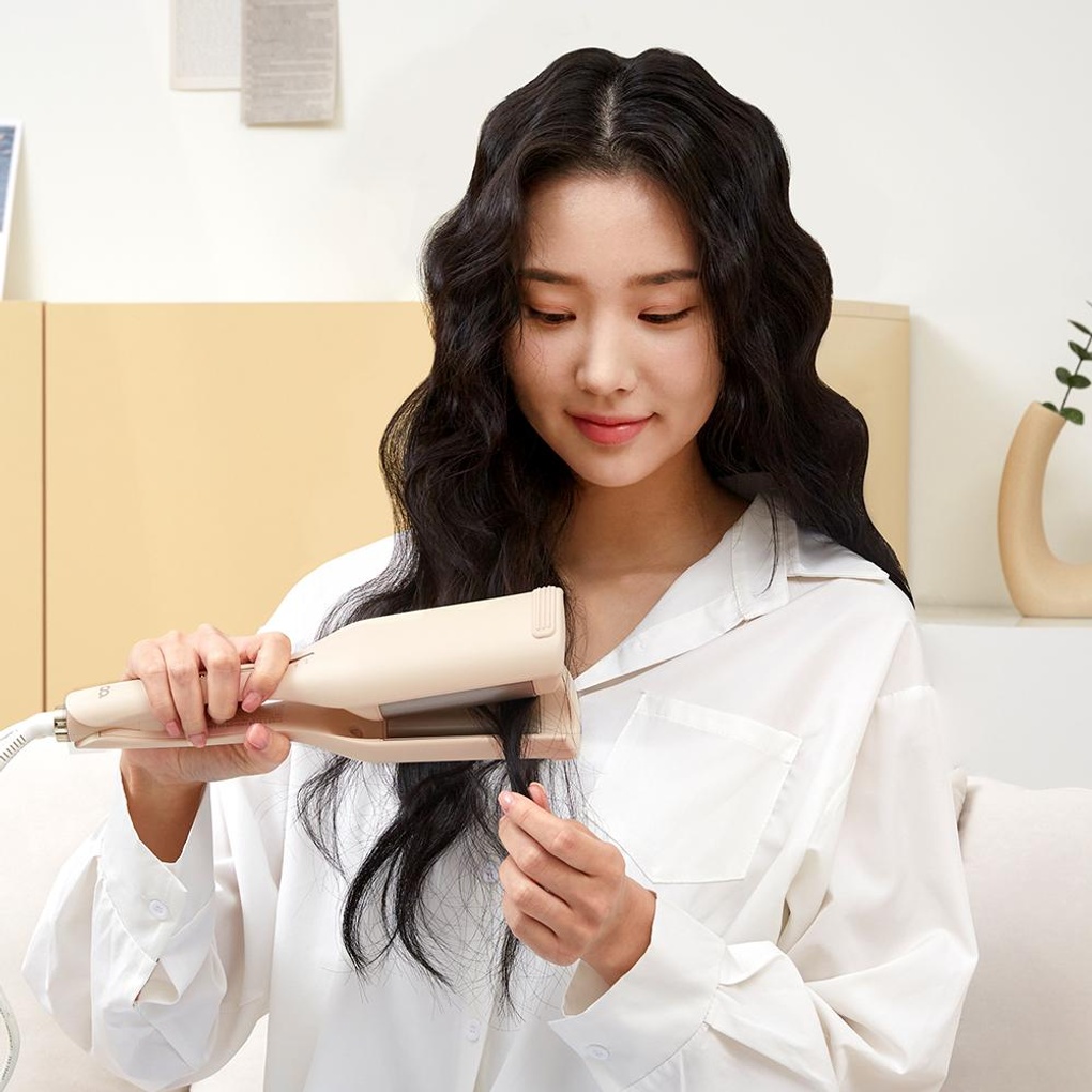 오아 이지 물결 고데기 웨이브 히피펌 웨이브 볼륨 헤어 물결펌 고대기 온도조절- 이랜드몰