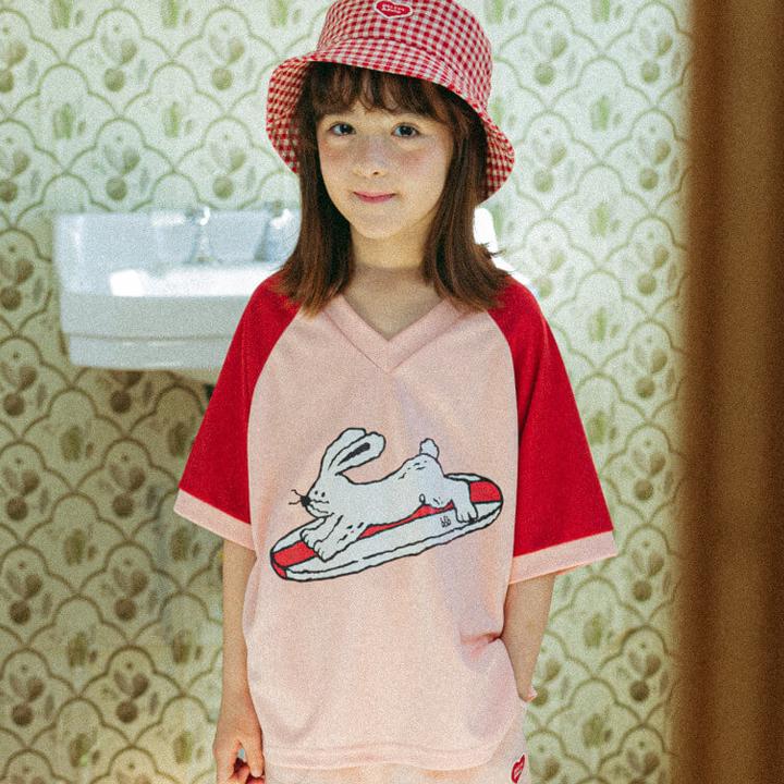 [벨리타앤보이즈] 핑크레드 서핑 저지반팔티셔츠 23SU05100201- 이랜드몰