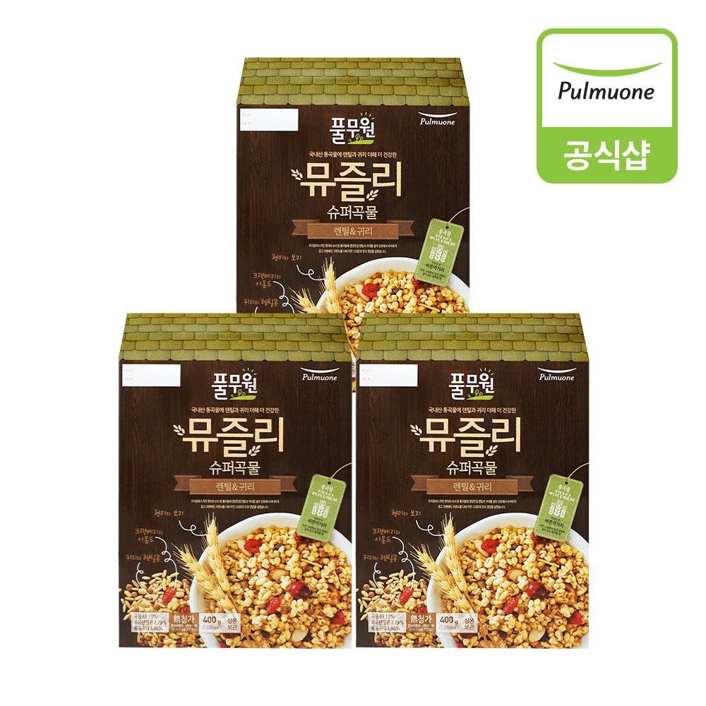 풀무원 뮤즐리 슈퍼곡물 렌틸귀리 400g 3개- 이랜드몰
