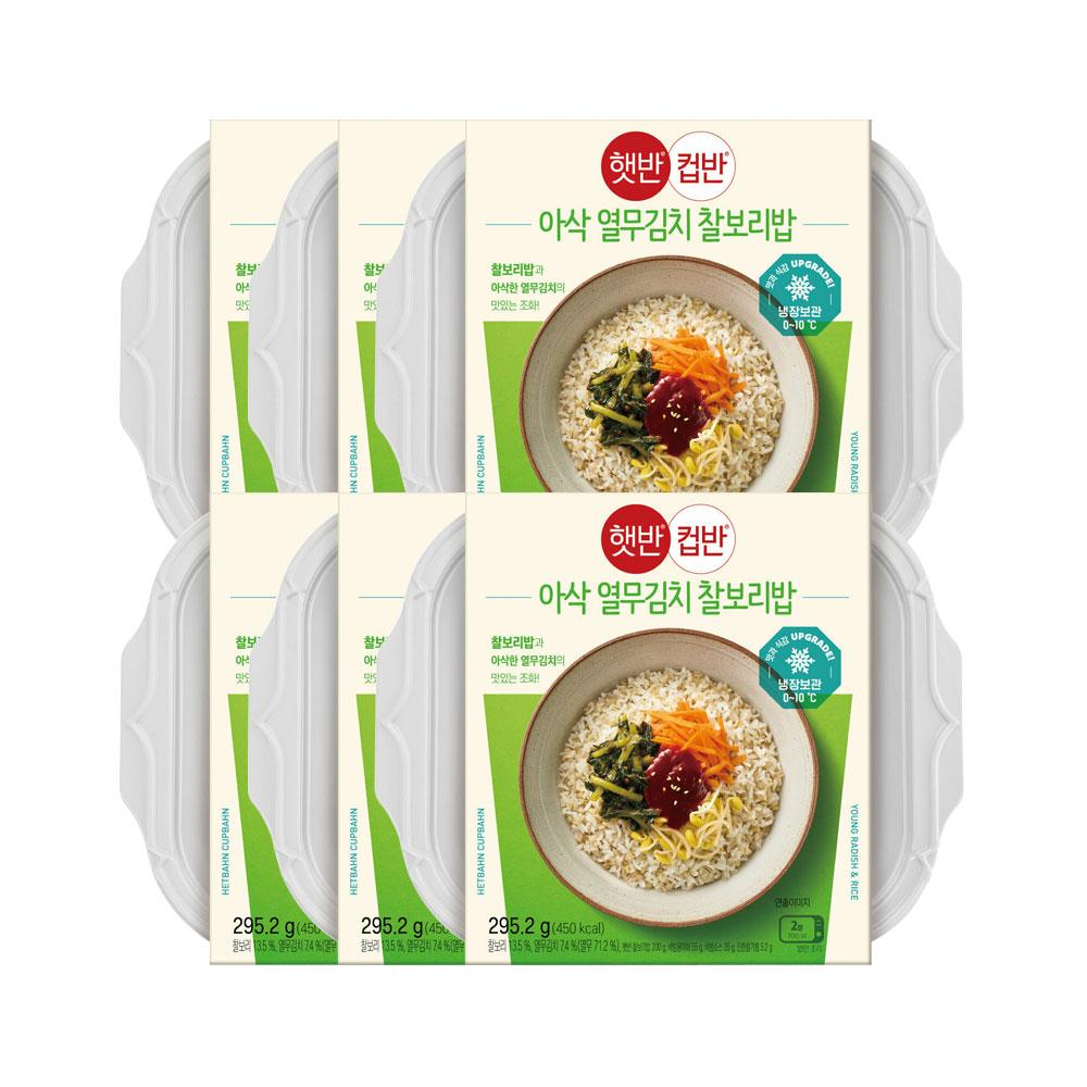 햇반 컵반 BIG 아삭한 열무비빔밥 295g x6개- 이랜드몰